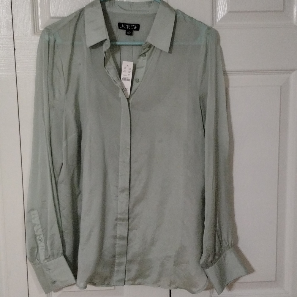 JCrew Shir Shirt With Tank Sea Foam Green Size 12